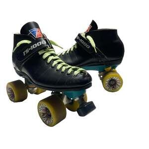 VTG Riedell RS-1000 Speed Skates Size 9 Teal Sunlite Plates OG Hyper Rollo 78A
